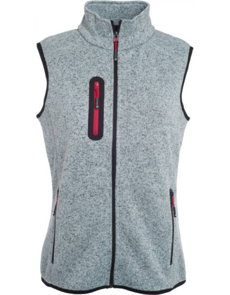 Vestă tricotată din fleece pentru femei cu guler ridicat